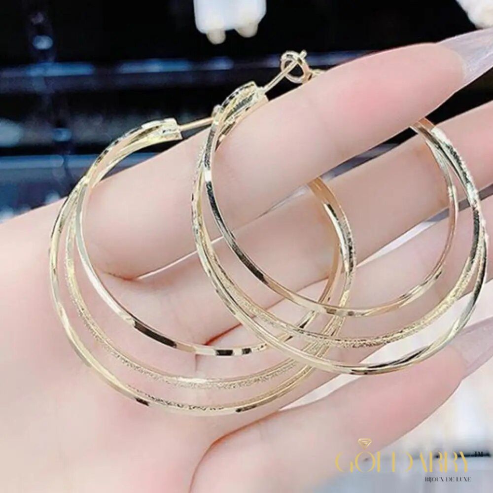 Golden Harmony Hoop Earrings