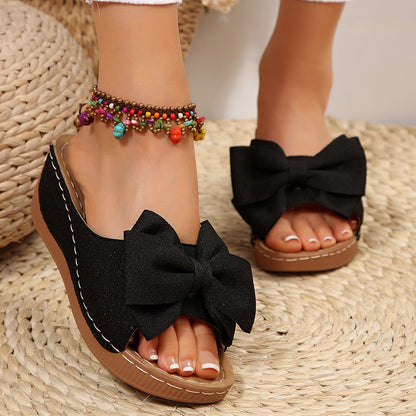 Women's Peep-Toe Wedge Slide Sandals