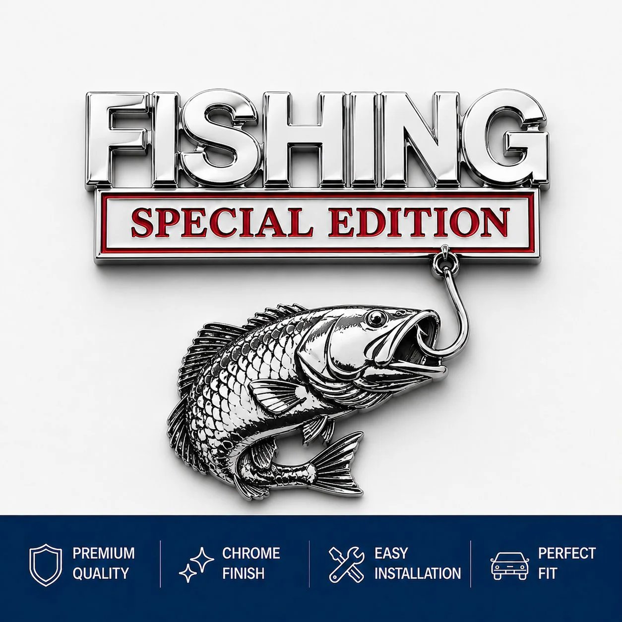 3D Metal Vehicle Fishing Badge