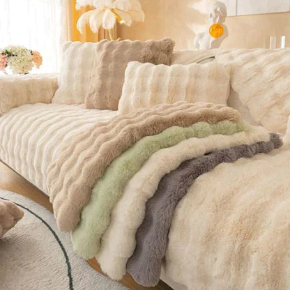Plush Sofa Throw Cover