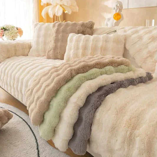 Plush Sofa Throw Cover