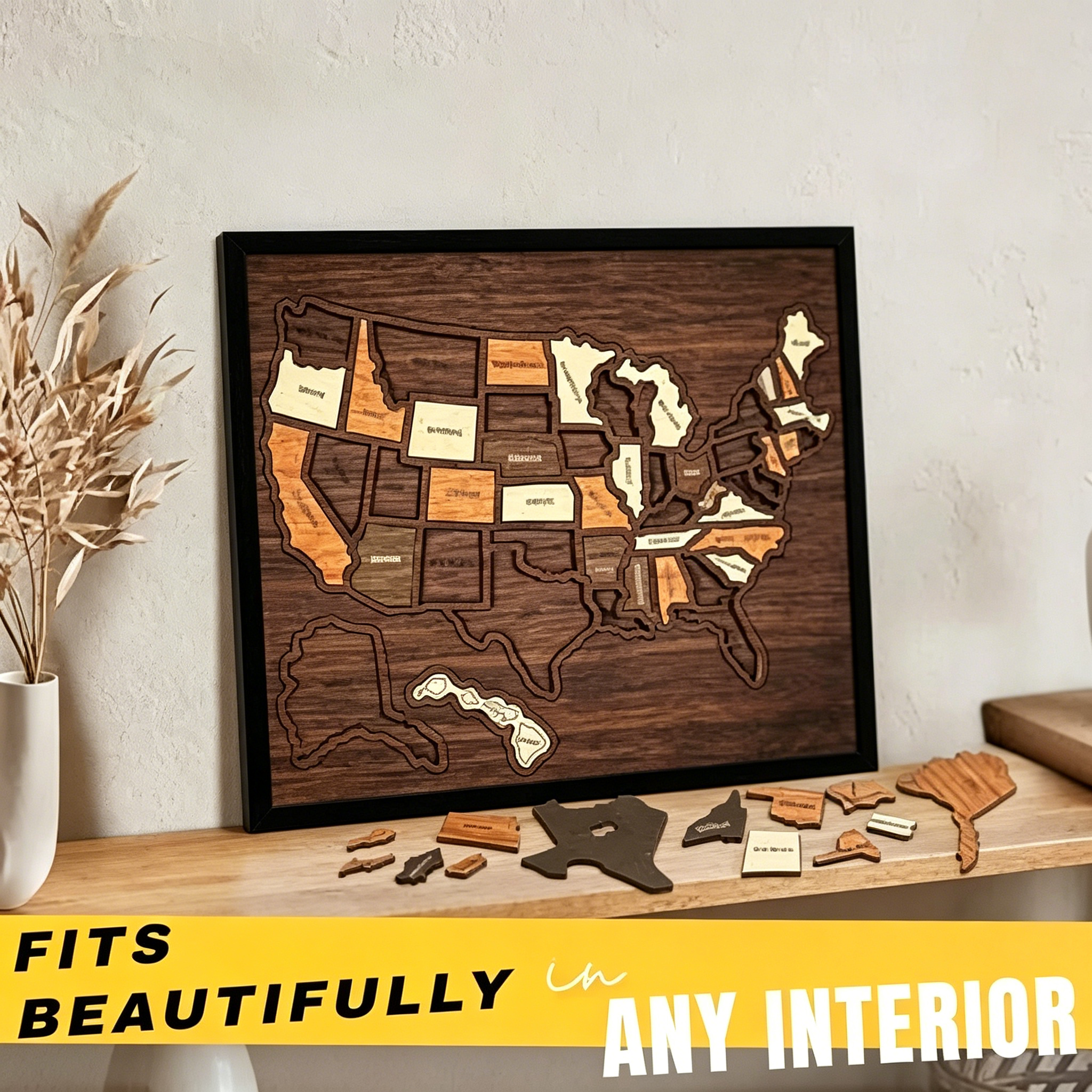 Wooden USA Travel Map Puzzle