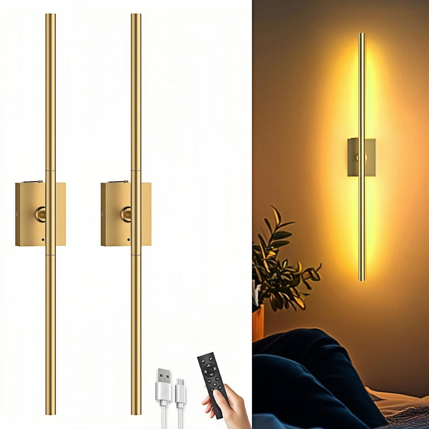 Rechargeable Sconces Set of 2