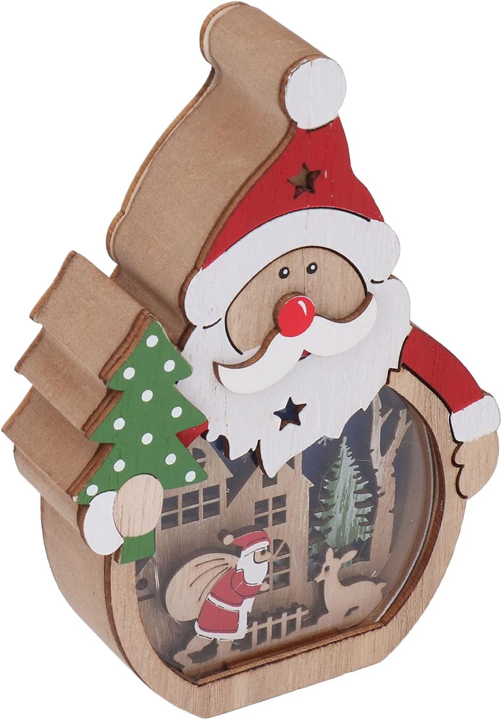 SantaGlow Wooden Ornament