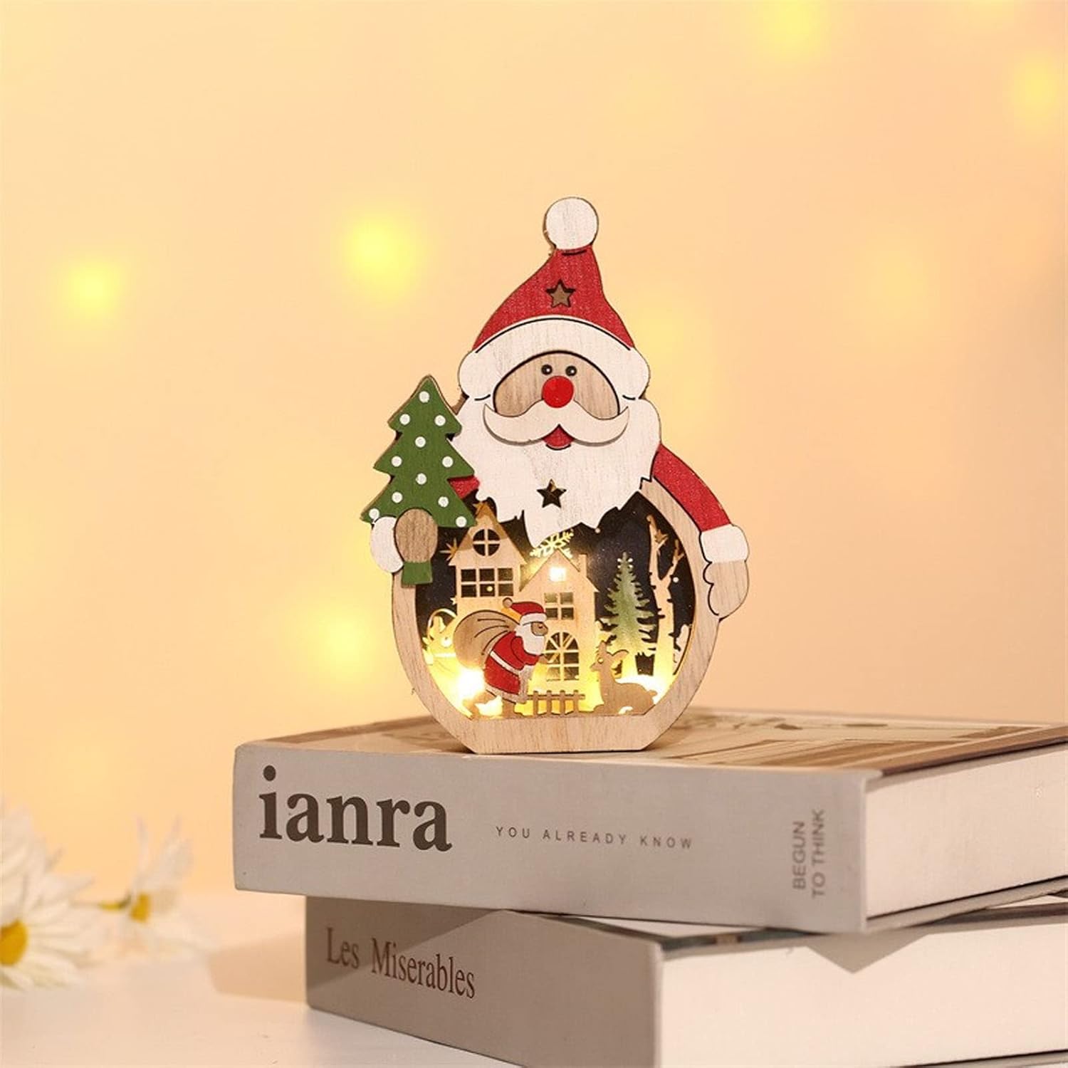 SantaGlow Wooden Ornament