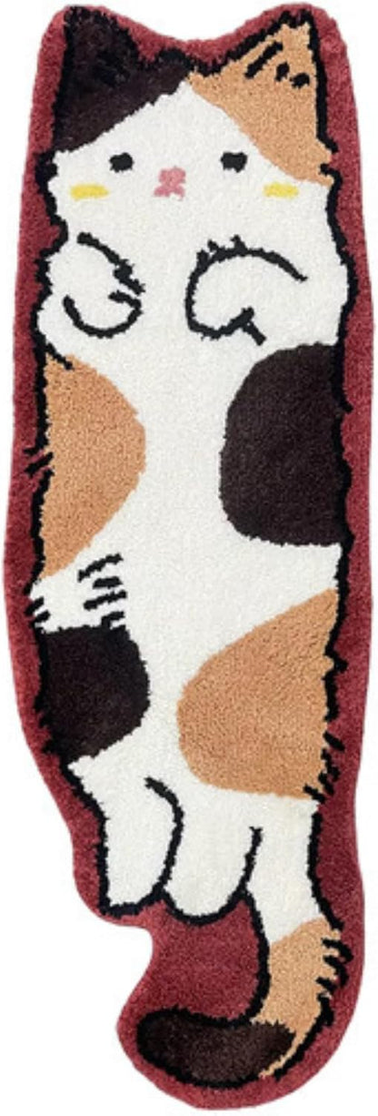 Pink Gray Cat Rug