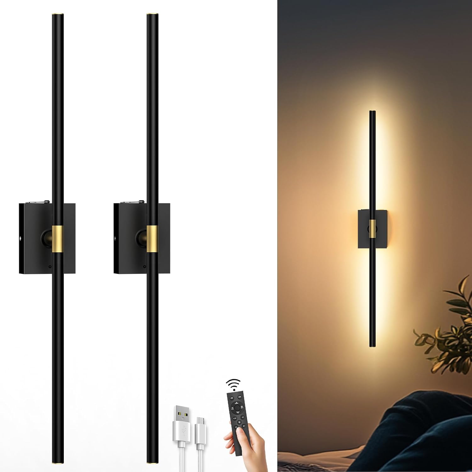 Rechargeable Sconces Set of 2