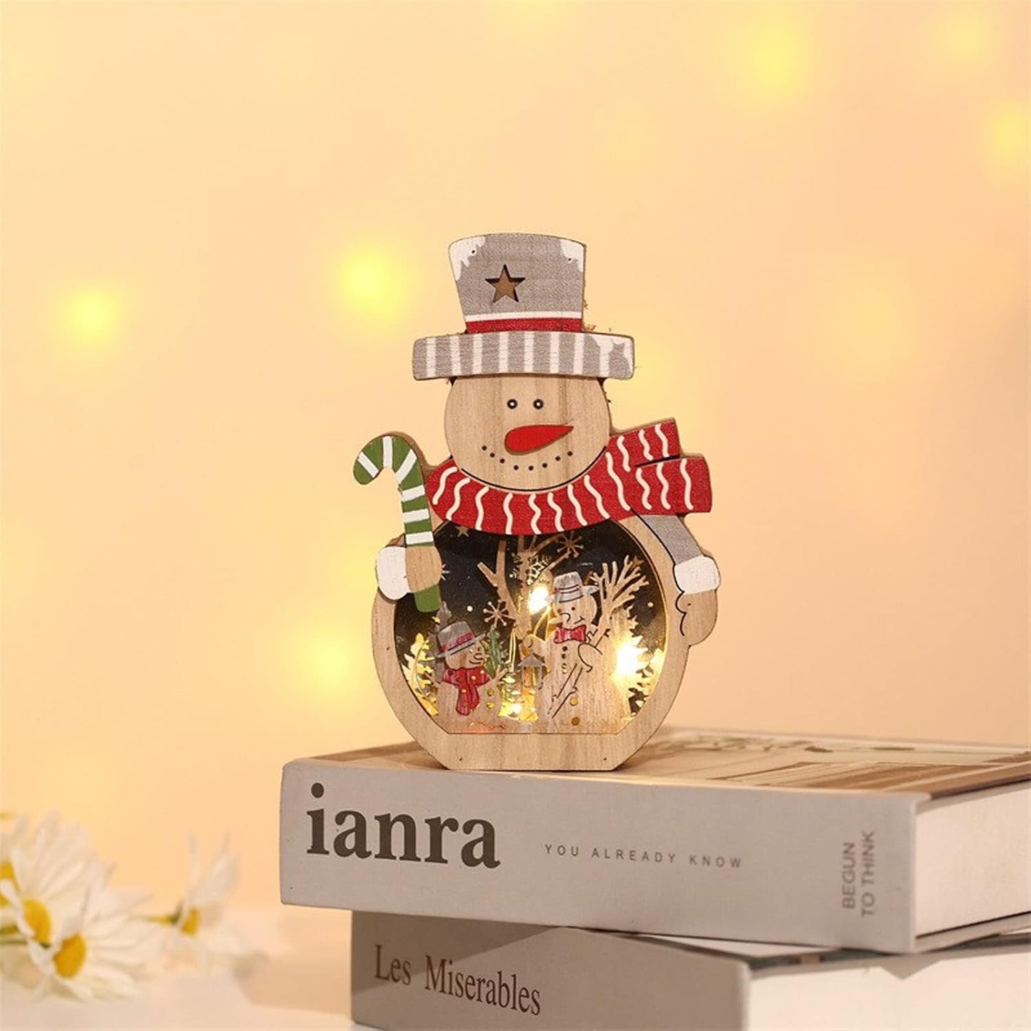 SantaGlow Wooden Ornament