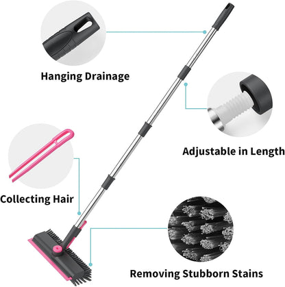 3-in-1 Floor Scrub Brush Long Handle