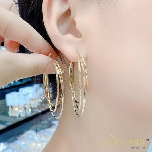 Golden Harmony Hoop Earrings