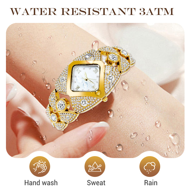 Retro Quartz Watch with Rhinestones