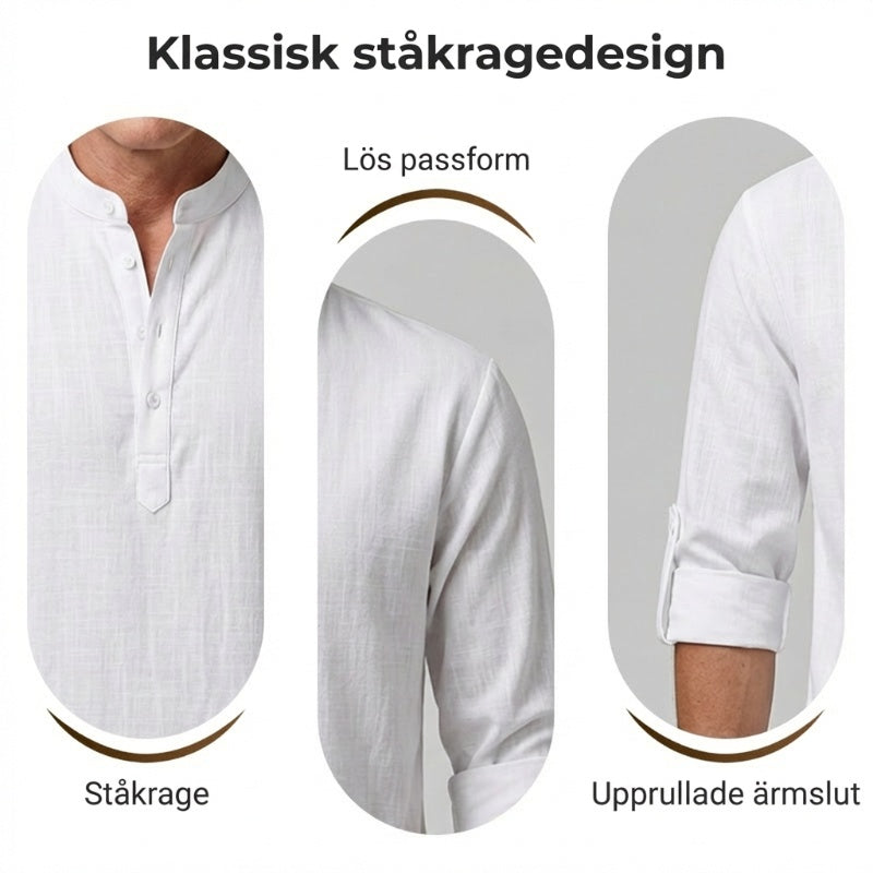 Long Sleeve Cotton Linen Men's Shirt