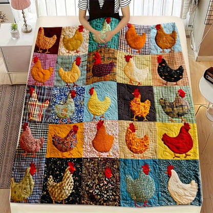 Farmhouse Chicken Flannel Throw