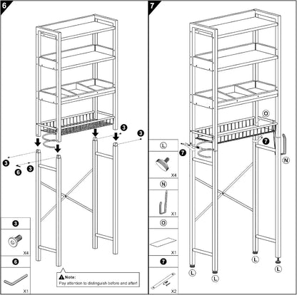 OverToilet Organizer 4-Tier