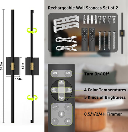 Rechargeable Sconces Set of 2