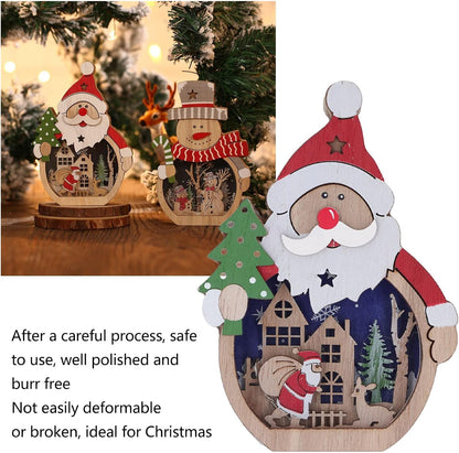 SantaGlow Wooden Ornament