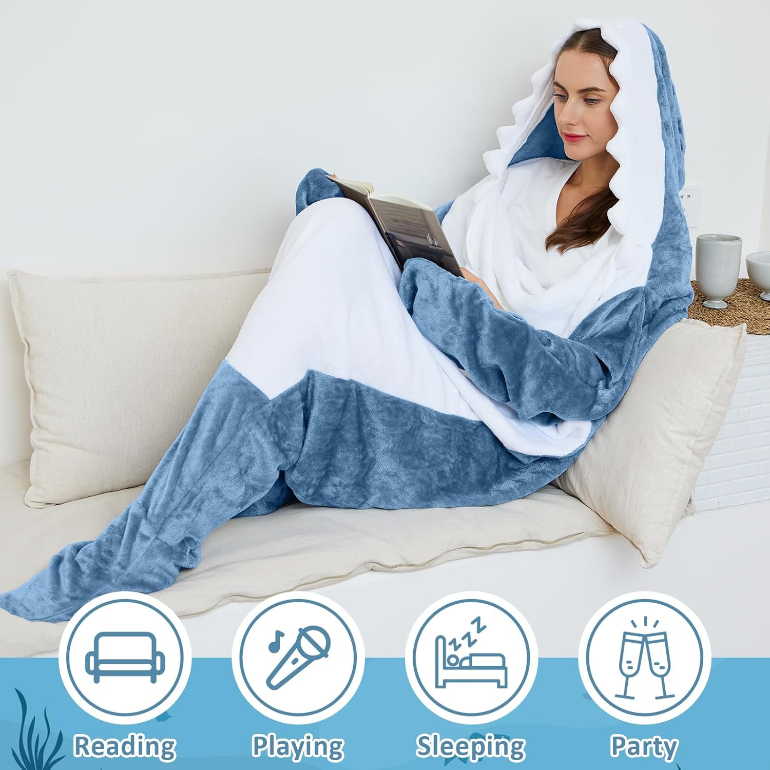 SharkSnug Blanket Onesie Hoodie