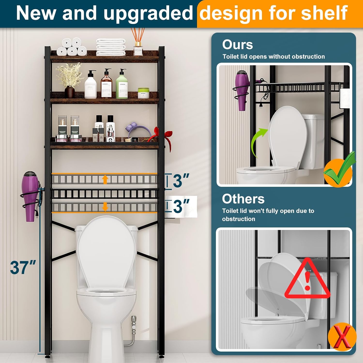 OverToilet Organizer 4-Tier