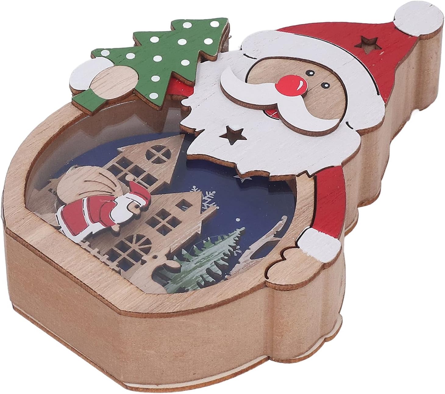 SantaGlow Wooden Ornament