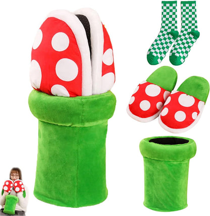 Piranha Plant Slippers with Pot Holder