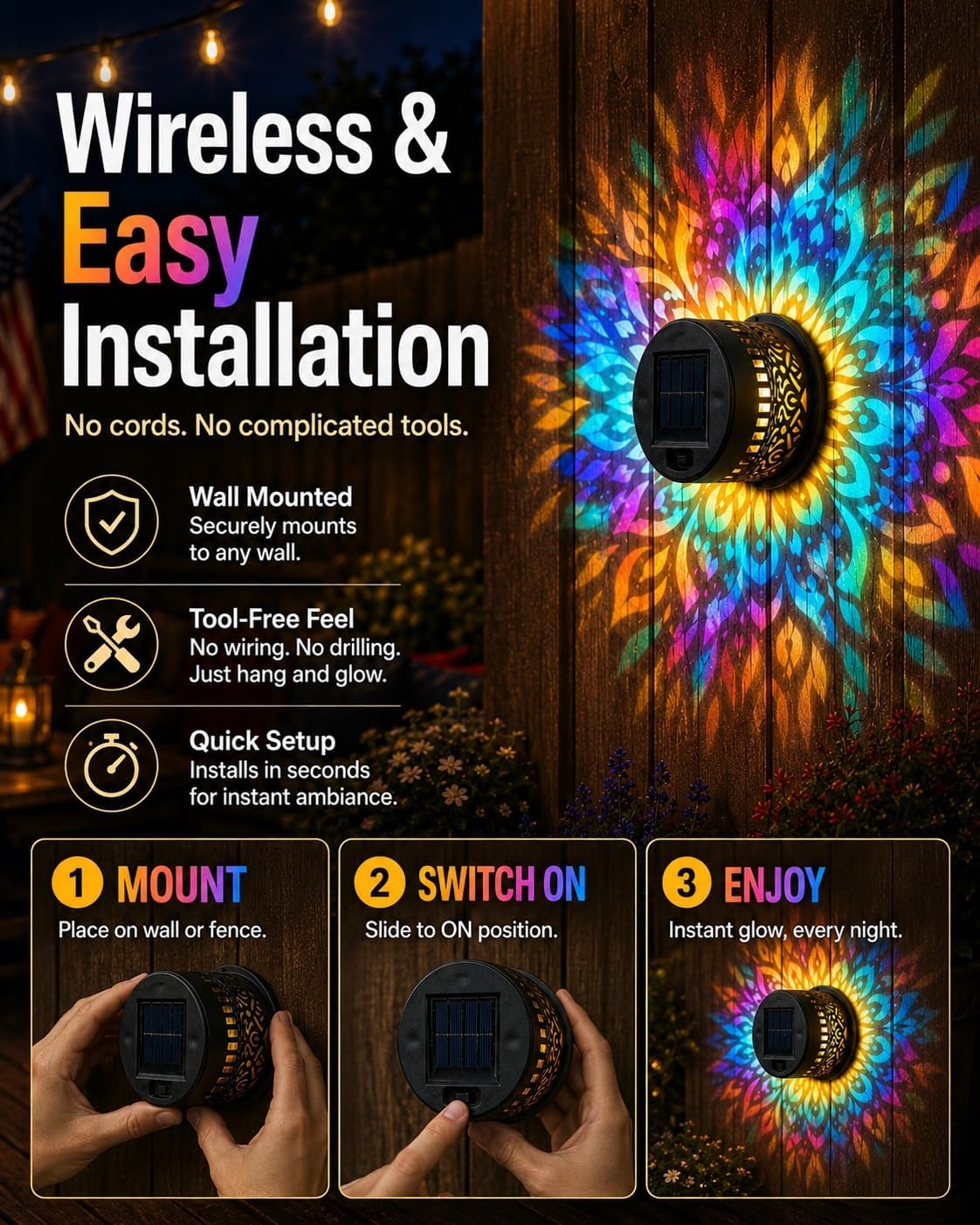 Solar Mandala Wall Light