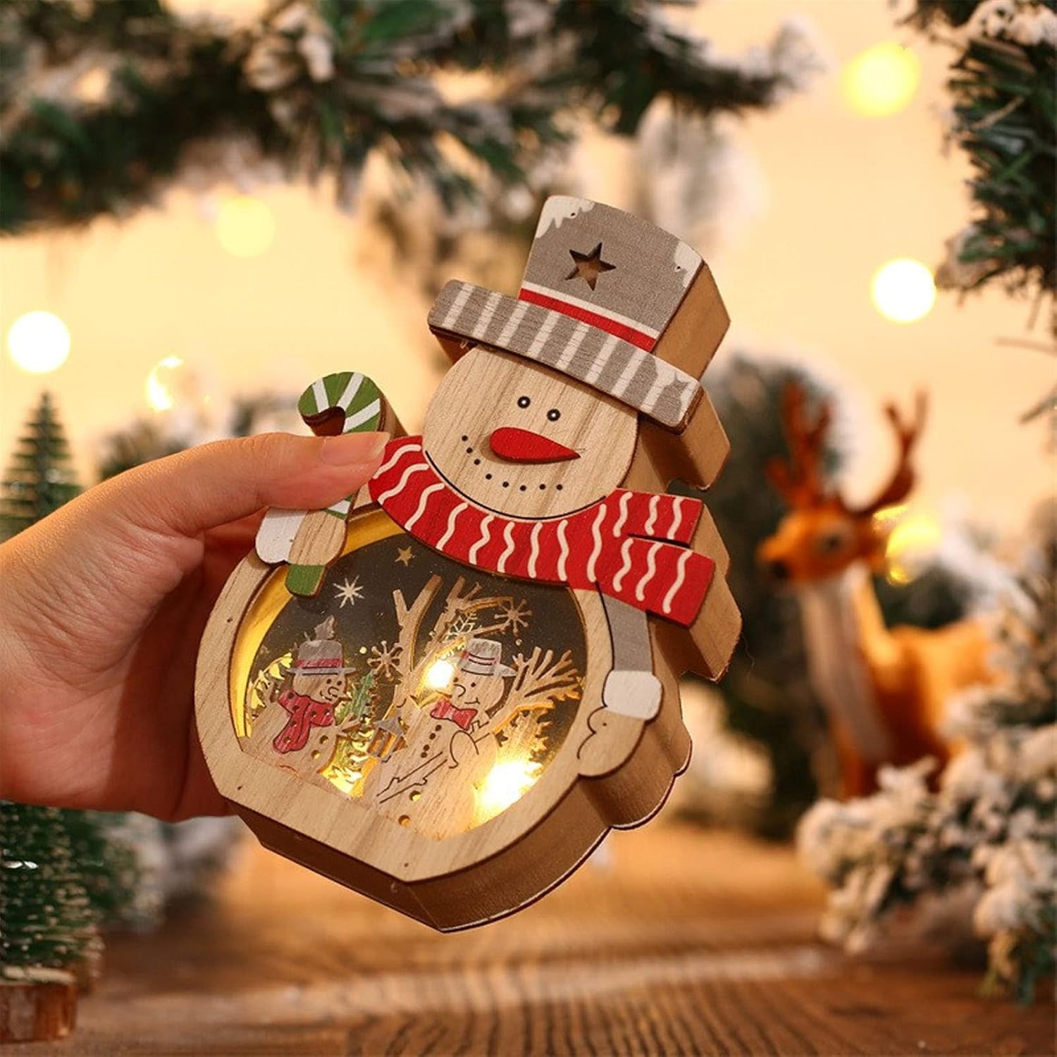 SantaGlow Wooden Ornament