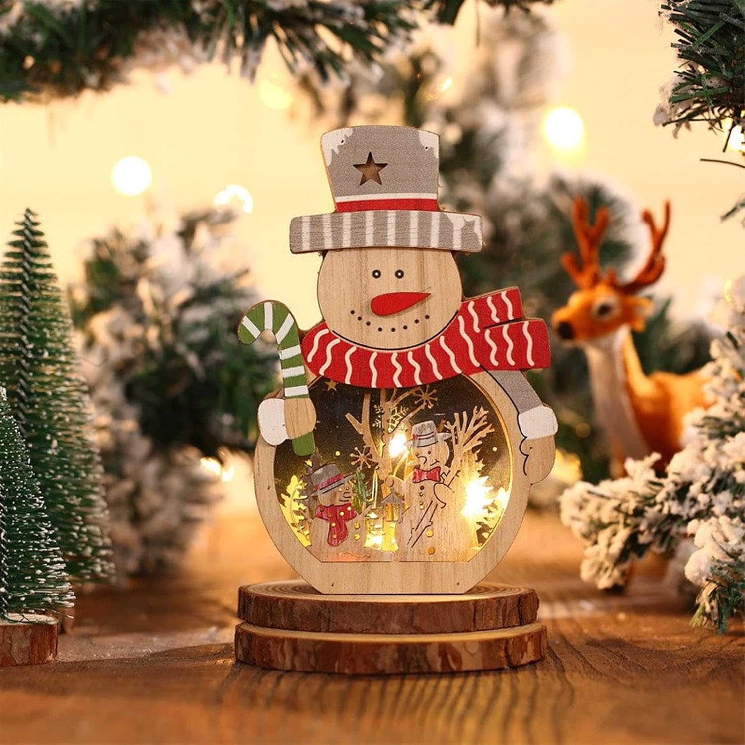 SantaGlow Wooden Ornament