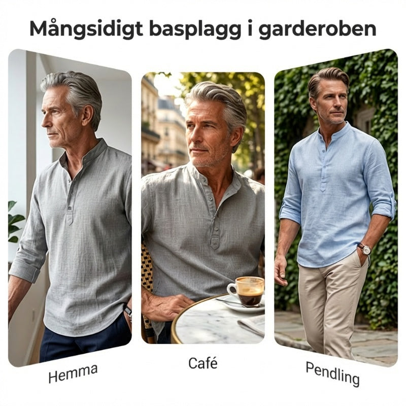 Long Sleeve Cotton Linen Men's Shirt