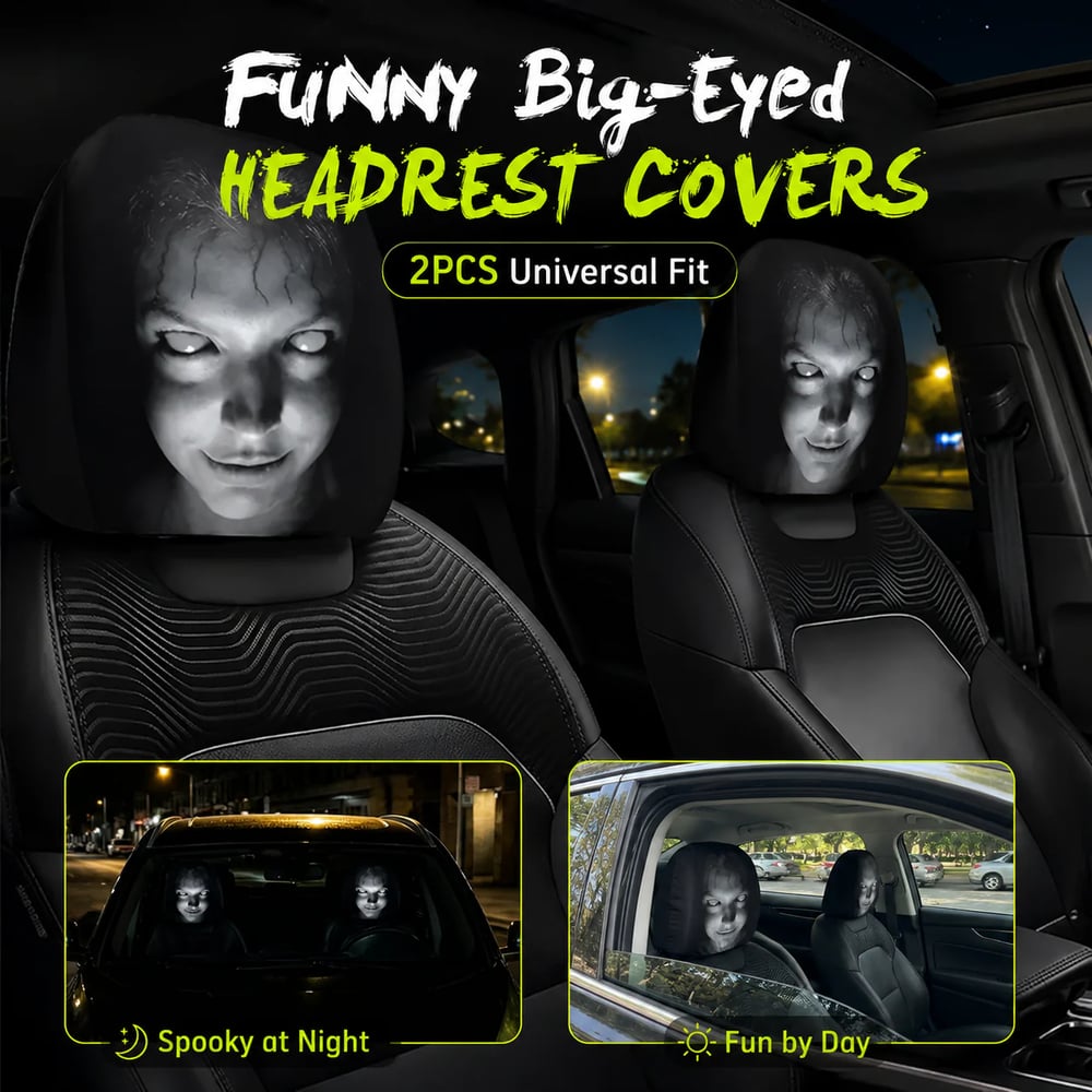 Funny Car Headrest Covers 2-Pack