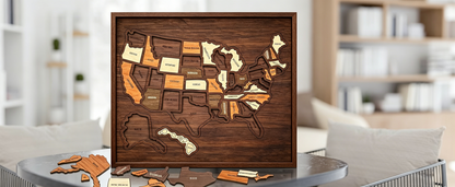 Wooden USA Travel Map Puzzle