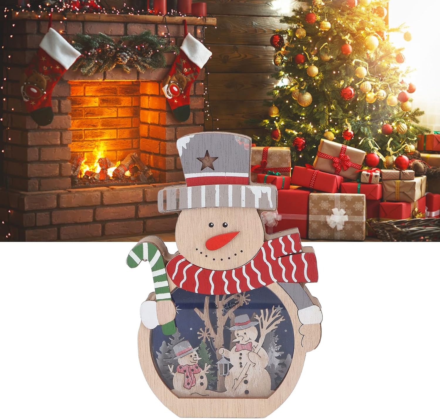 SantaGlow Wooden Ornament