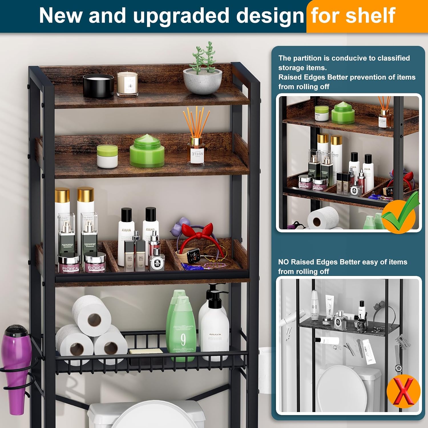 OverToilet Organizer 4-Tier
