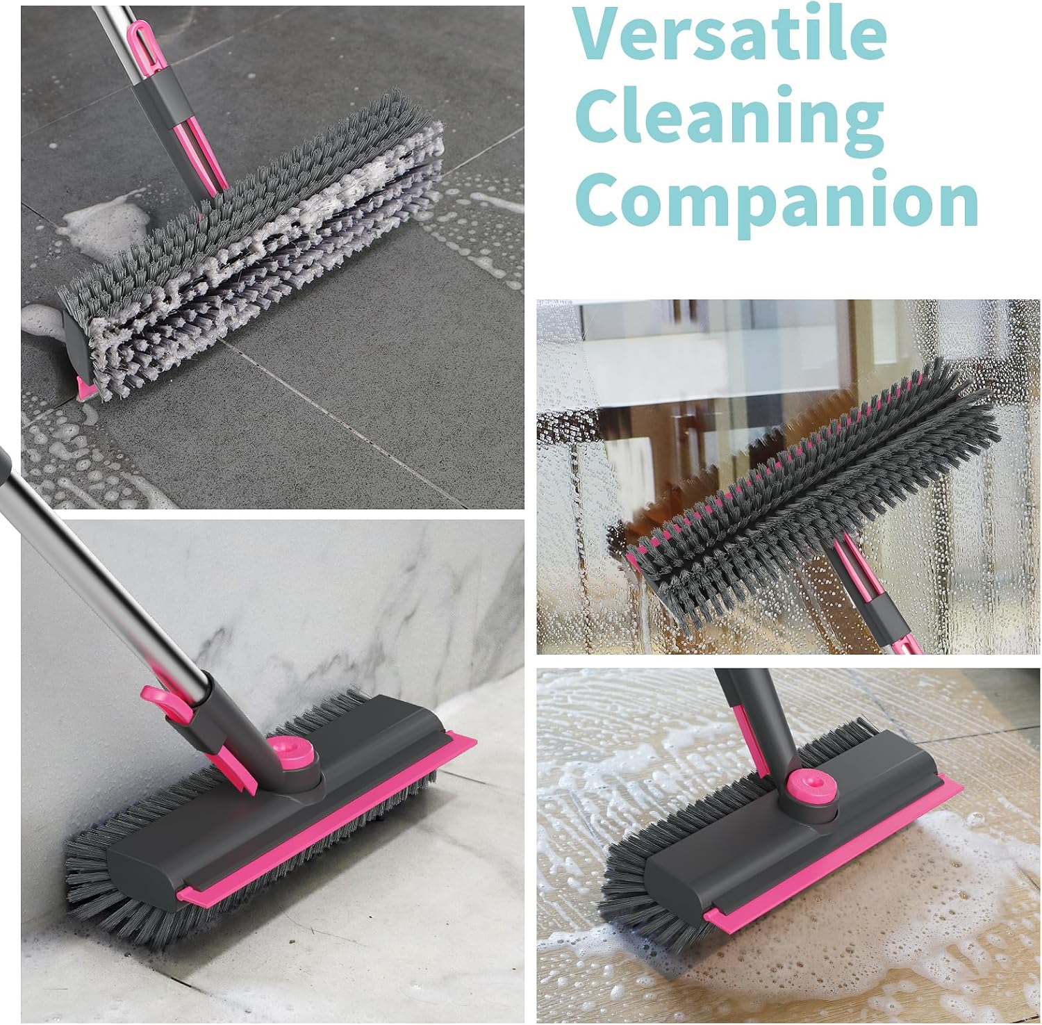 3-in-1 Floor Scrub Brush Long Handle