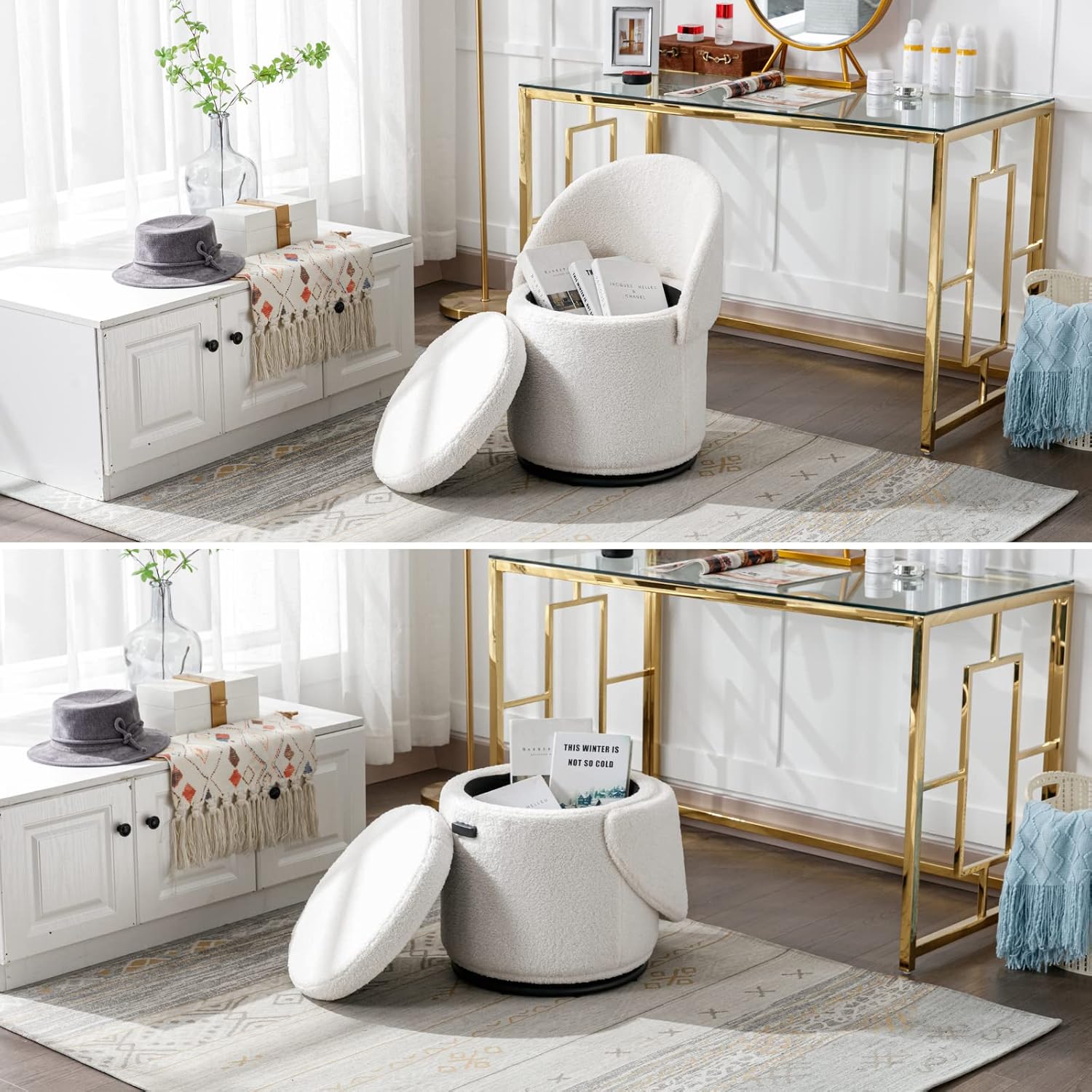 CozyStor Vanity Ottoman