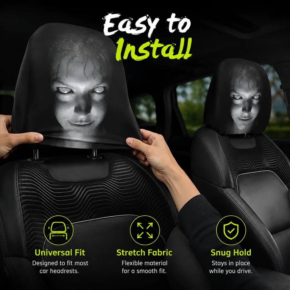 Funny Car Headrest Covers 2-Pack