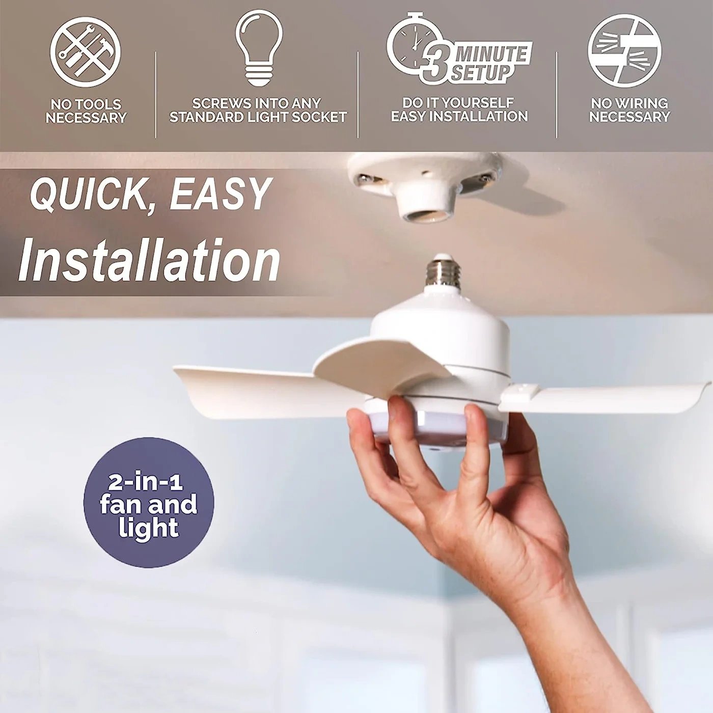 LED Ceiling Fan Light with Remote
