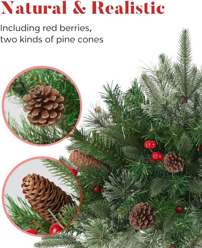 GlowPine Pre-Lit Christmas Urn Filler