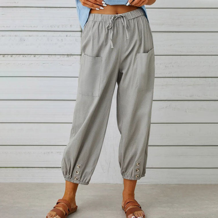 Women's Summer Cotton Linen Trousers