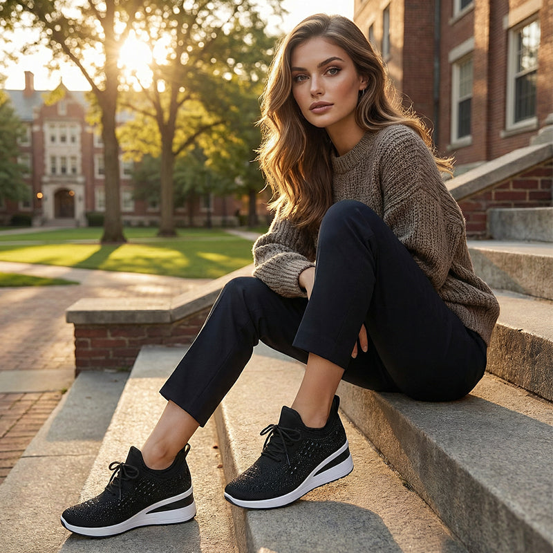 Stylish Breathable Strass Sneakers
