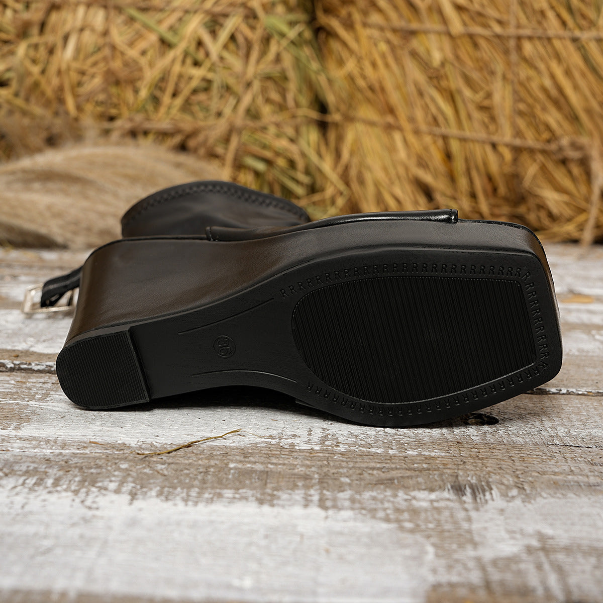 Greta Buckle Platform Booties
