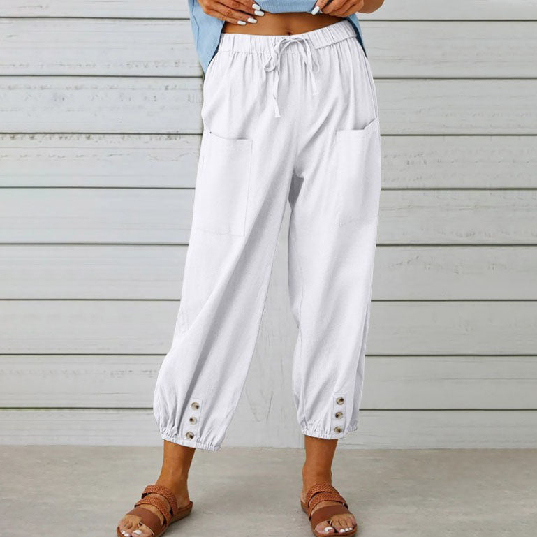 Women's Summer Cotton Linen Trousers