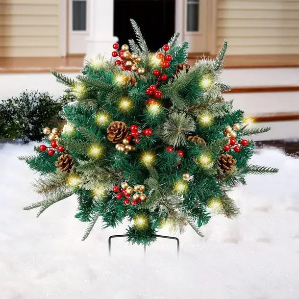 GlowPine Pre-Lit Christmas Urn Filler