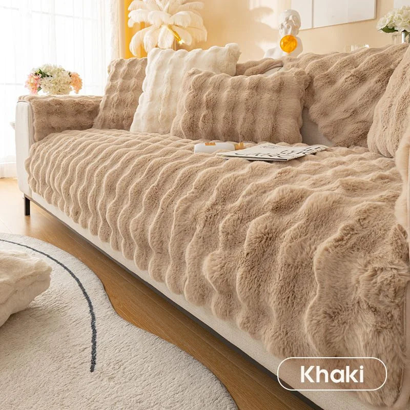 Plush Sofa Throw Cover