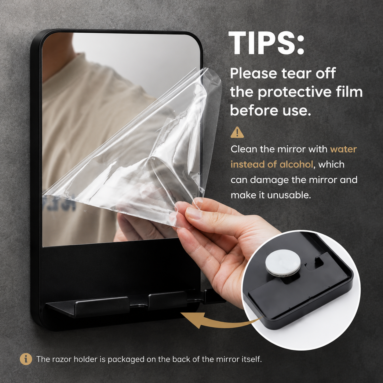 Anti-Fog Shower Mirror