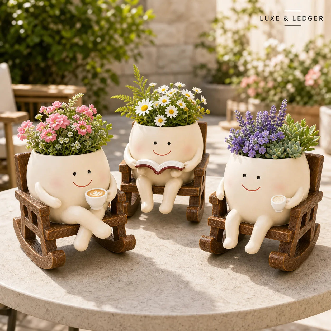 Charming Rocking Chair Planter