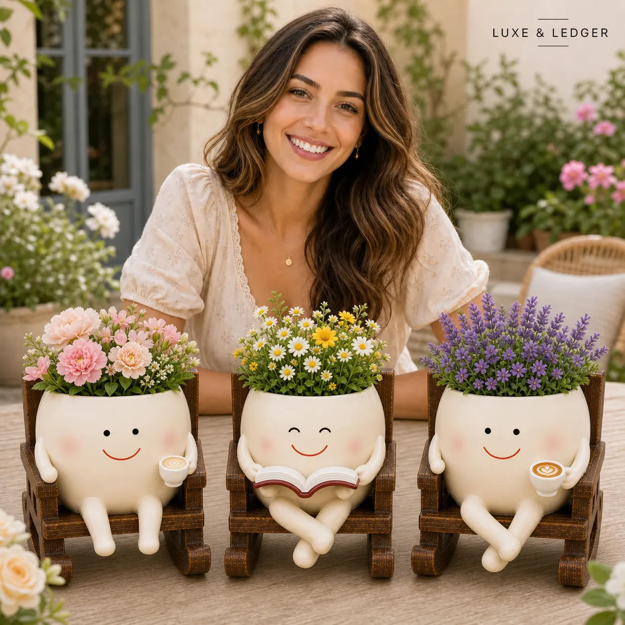 Charming Rocking Chair Planter