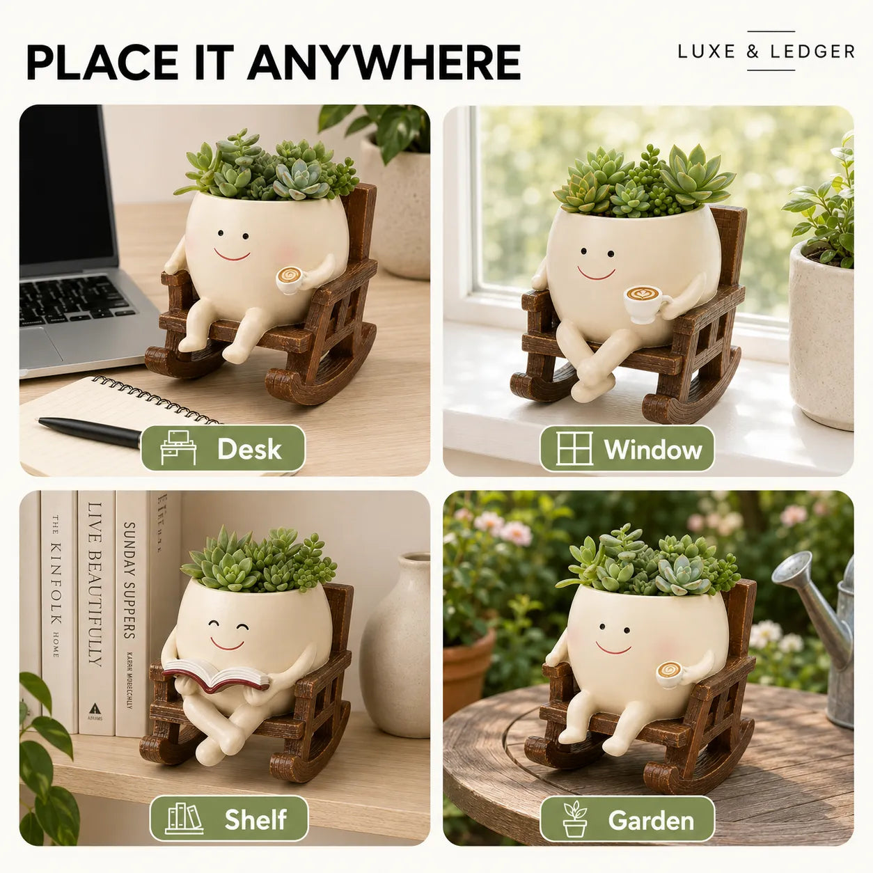 Charming Rocking Chair Planter