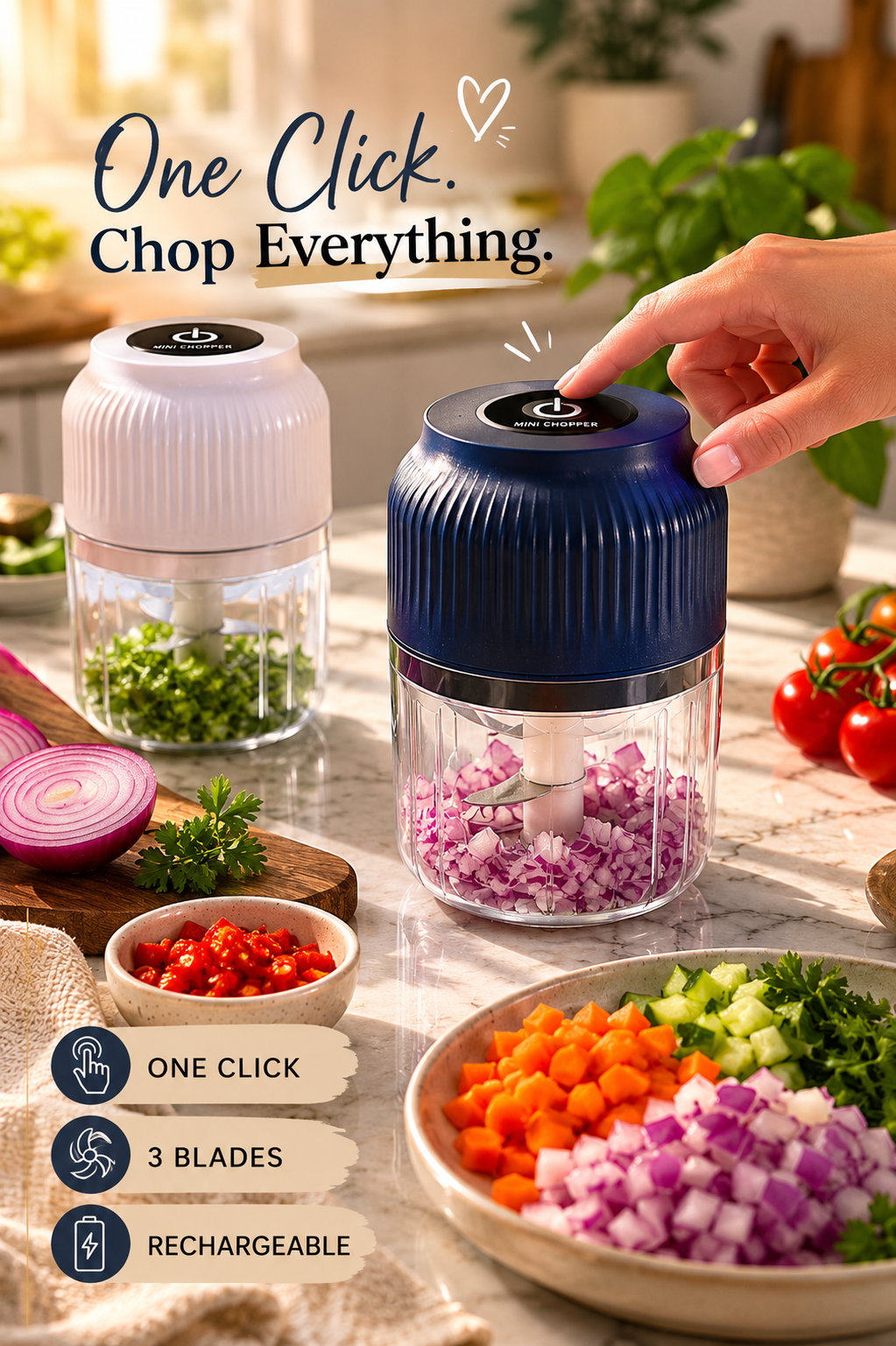 Mini USB Rechargeable Veggie Chopper