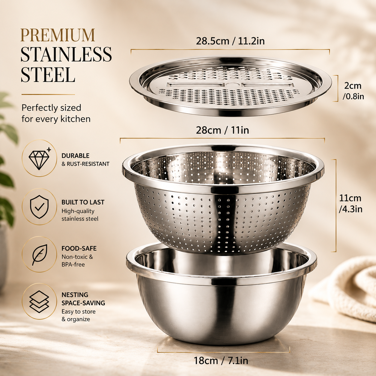Kitchen Slicer Bowl Set