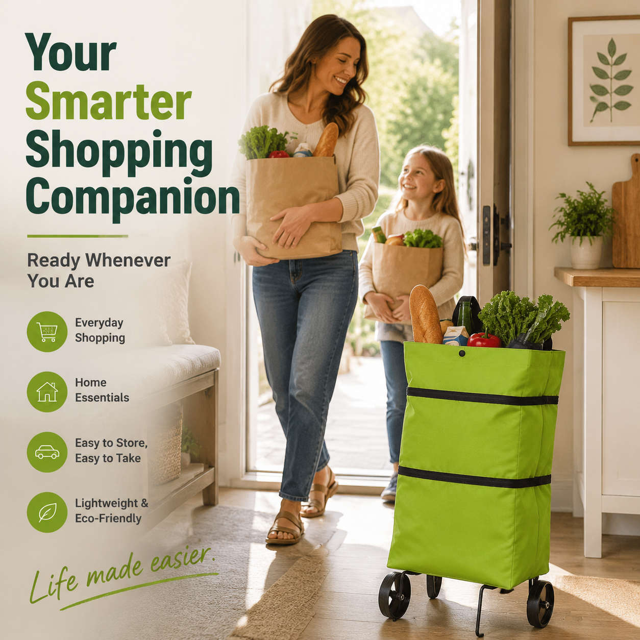 Foldable Shopping Trolley Bag